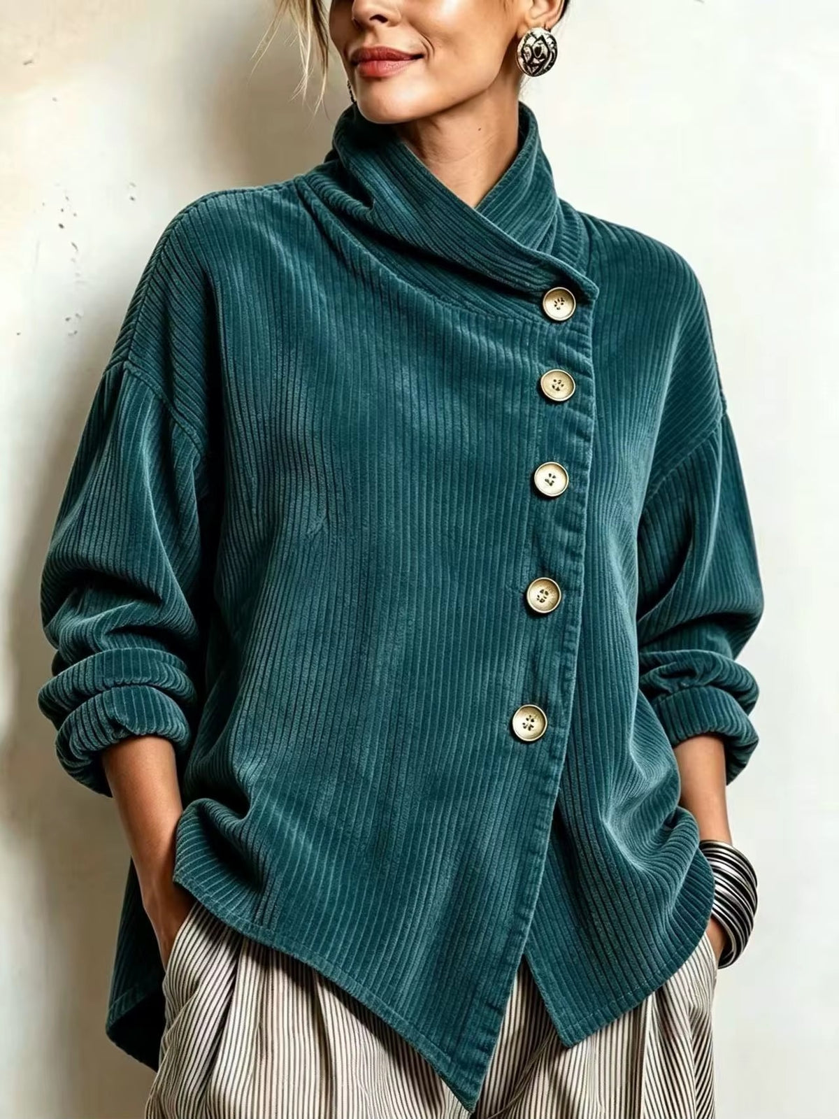 Giacca Donna Morbida con Collo Avvolgente – Comfort Elegante per Ogni Giorno – Federica