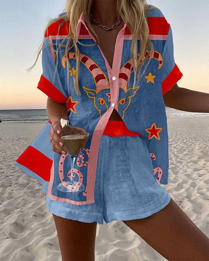 Coordinato Donna Estivo Camicia e Shorts Lino Premium | Tropea