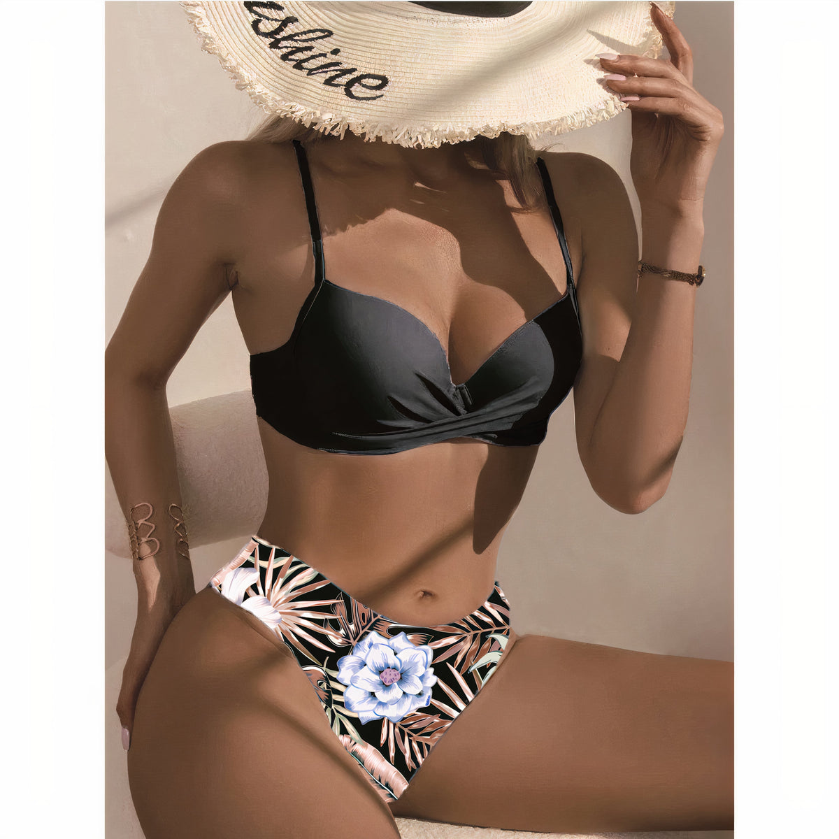 Bikini Floreale 3 in 1 - Top Slip e Camicia