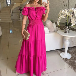 Vestito Lungo Elegante Chloe con Spalle Scoperte