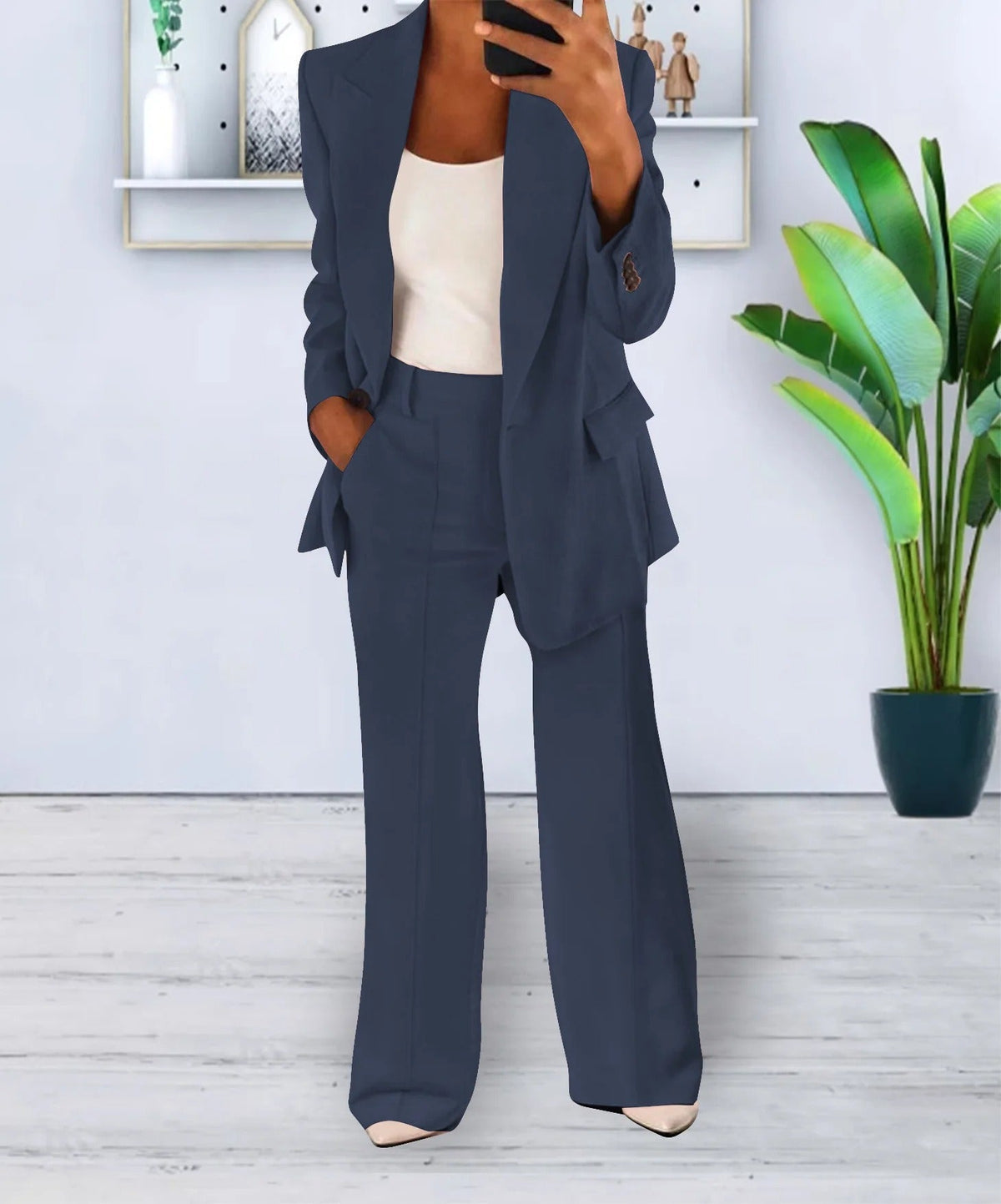 Completo Donna Elegante Bianca – Blazer e Pantaloni con Eleganza e Comfort