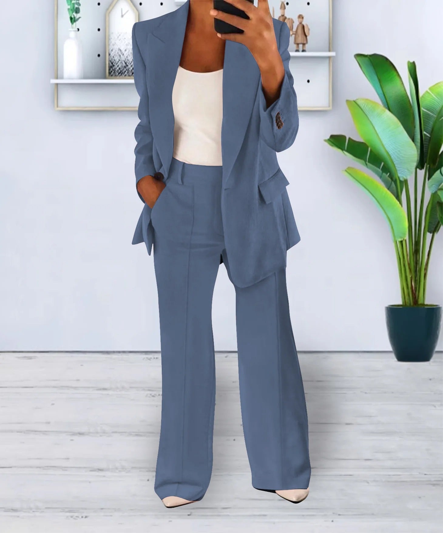 Completo Donna Elegante Bianca – Blazer e Pantaloni con Eleganza e Comfort