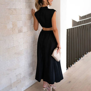 Vestito Celine Plissettato con Scollo Halter