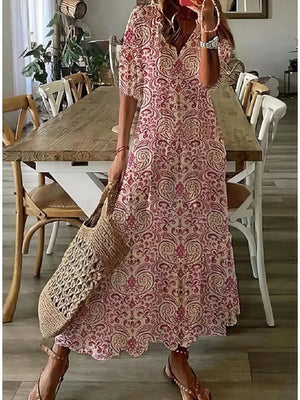 Vestito Lungo Estivo con Stampa Boho