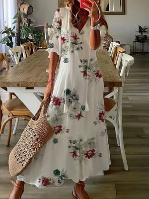 Vestito Lungo Estivo con Stampa Boho